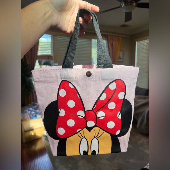 Pink Canvas Tote Bag – Bow Design (26×21×10cm) - Picture 1 of 5